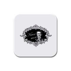 Edgar Allan Poe  - Never More Rubber Square Coaster (4 Pack)  by Valentinaart