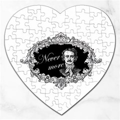 Edgar Allan Poe  - Never More Jigsaw Puzzle (heart) by Valentinaart