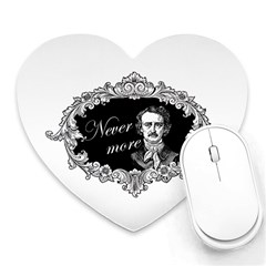 Edgar Allan Poe  - Never More Heart Mousepads by Valentinaart