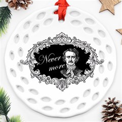 Edgar Allan Poe  - Never More Ornament (round Filigree) by Valentinaart