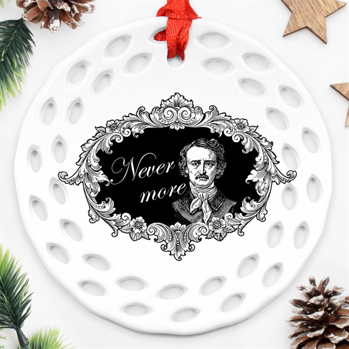 Edgar Allan Poe  - Never More Ornament (Round Filigree)