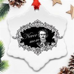 Edgar Allan Poe  - Never More Ornament (snowflake) by Valentinaart