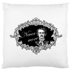 Edgar Allan Poe  - Never More Large Cushion Case (one Side) by Valentinaart