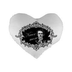 Edgar Allan Poe  - Never More Standard 16  Premium Heart Shape Cushions by Valentinaart