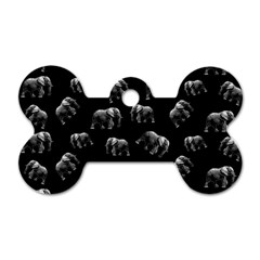 Elephant Pattern Dog Tag Bone (two Sides) by Valentinaart