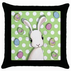 Easter Bunny  Throw Pillow Case (black) by Valentinaart