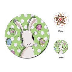 Easter Bunny  Playing Cards (round)  by Valentinaart