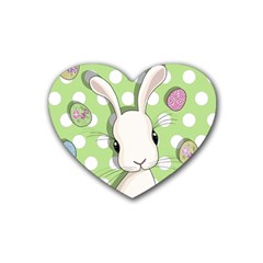 Easter Bunny  Rubber Coaster (heart)  by Valentinaart