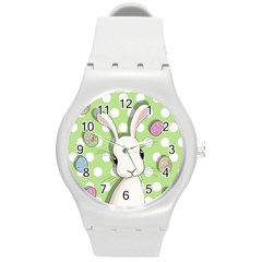 Easter Bunny  Round Plastic Sport Watch (m) by Valentinaart