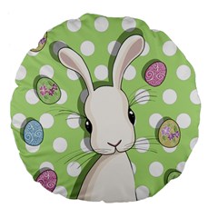 Easter Bunny  Large 18  Premium Flano Round Cushions by Valentinaart