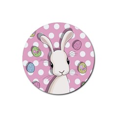 Easter Bunny  Rubber Coaster (round)  by Valentinaart