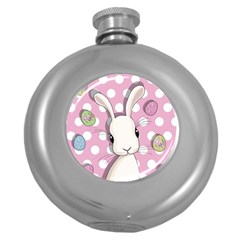 Easter Bunny  Round Hip Flask (5 Oz) by Valentinaart