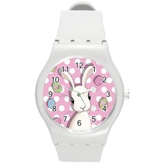 Easter Bunny  Round Plastic Sport Watch (m) by Valentinaart