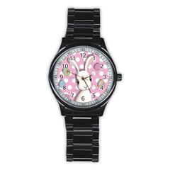 Easter Bunny  Stainless Steel Round Watch by Valentinaart