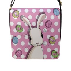 Easter Bunny  Flap Messenger Bag (l)  by Valentinaart