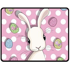 Easter Bunny  Double Sided Fleece Blanket (medium)  by Valentinaart