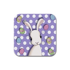 Easter Bunny  Rubber Square Coaster (4 Pack)  by Valentinaart