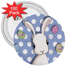 Easter Bunny  3  Buttons (100 Pack)  by Valentinaart