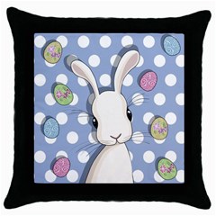 Easter Bunny  Throw Pillow Case (black) by Valentinaart