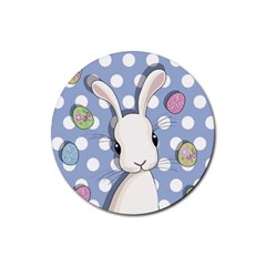 Easter Bunny  Rubber Round Coaster (4 Pack)  by Valentinaart