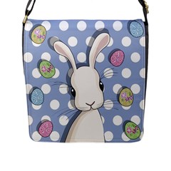 Easter Bunny  Flap Messenger Bag (l)  by Valentinaart