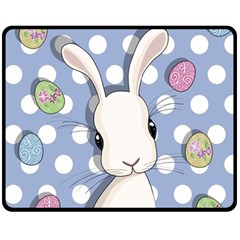 Easter Bunny  Double Sided Fleece Blanket (medium)  by Valentinaart