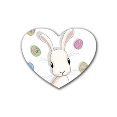 Easter Bunny  Rubber Coaster (heart)  by Valentinaart