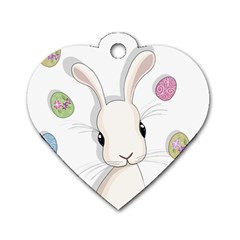 Easter Bunny  Dog Tag Heart (two Sides) by Valentinaart