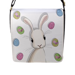 Easter Bunny  Flap Messenger Bag (l)  by Valentinaart