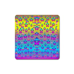 Flowers In The Most Beautiful Sunshine Square Magnet by pepitasart