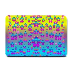 Flowers In The Most Beautiful Sunshine Small Doormat  by pepitasart