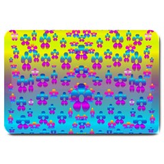 Flowers In The Most Beautiful Sunshine Large Doormat  by pepitasart