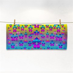 Flowers In The Most Beautiful Sunshine Hand Towel by pepitasart