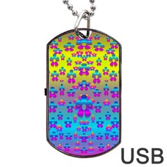 Flowers In The Most Beautiful Sunshine Dog Tag Usb Flash (one Side) by pepitasart