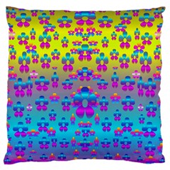 Flowers In The Most Beautiful Sunshine Large Cushion Case (one Side) by pepitasart