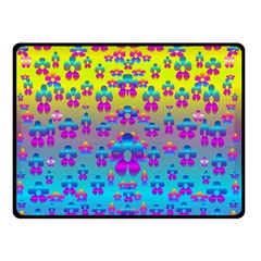 Flowers In The Most Beautiful Sunshine Double Sided Fleece Blanket (small)  by pepitasart