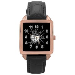 Bird Rose Gold Leather Watch  by ValentinaDesign