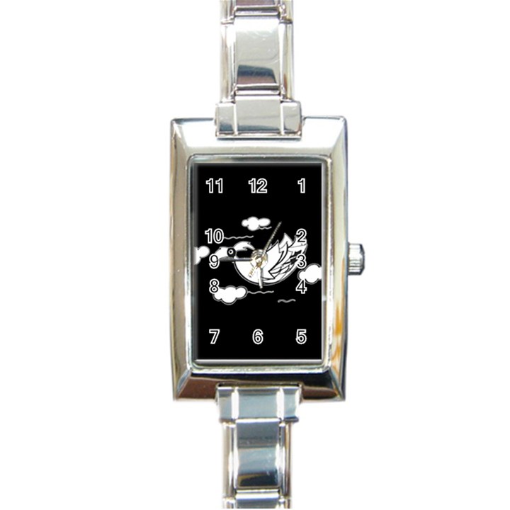 Bird Rectangle Italian Charm Watch