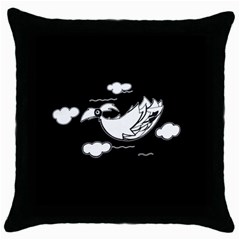 Bird Throw Pillow Case (black) by ValentinaDesign