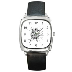 Bird Square Metal Watch by ValentinaDesign