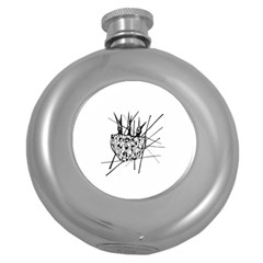 Bird Round Hip Flask (5 Oz) by ValentinaDesign