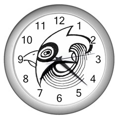 Bird Wall Clocks (silver)  by ValentinaDesign