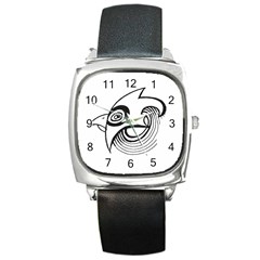 Bird Square Metal Watch by ValentinaDesign