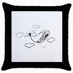 Bird Throw Pillow Case (black) by ValentinaDesign