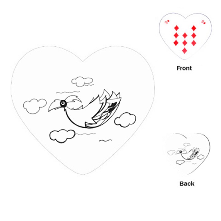 Bird Playing Cards (Heart) 