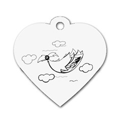 Bird Dog Tag Heart (two Sides) by ValentinaDesign