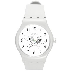 Bird Round Plastic Sport Watch (m) by ValentinaDesign