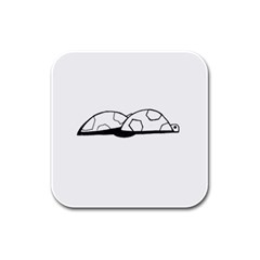 Turtle Rubber Square Coaster (4 Pack)  by ValentinaDesign