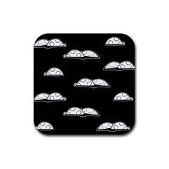 Turtle Rubber Square Coaster (4 Pack)  by ValentinaDesign