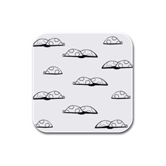 Turtle Rubber Square Coaster (4 Pack)  by ValentinaDesign